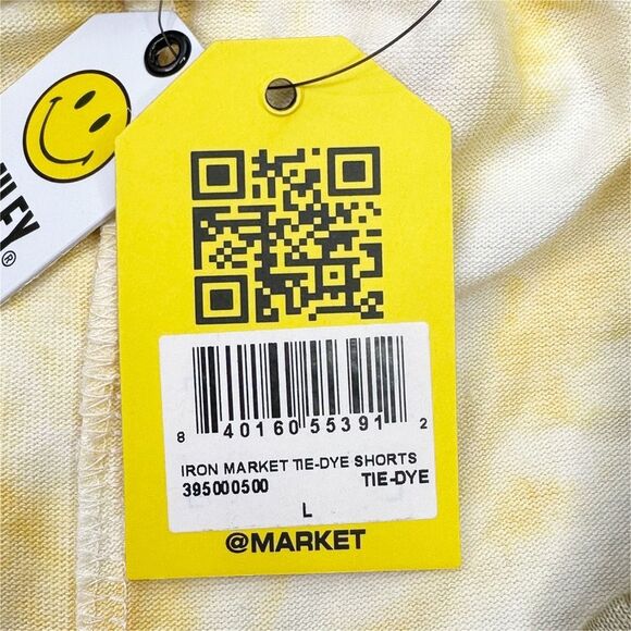 Market Smiley Iron Market Logo Print Tie Dye Shorts - Size Large - Picture 9 of 9